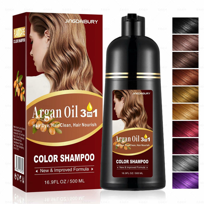 TYAYW Dark Wine Red Hair Dye Shampoo 3-in-1 with Argan Oil 16.9oz by Deal US