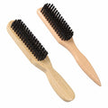 LLMSIX 2Pcs Wooden Handle Boar Bristle Hair Brush Soft Smoothing Brown by Deal US