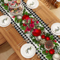 Jiudungs Linen Green Black Buffalo Check Plaid Table Runner 60in by Deal US