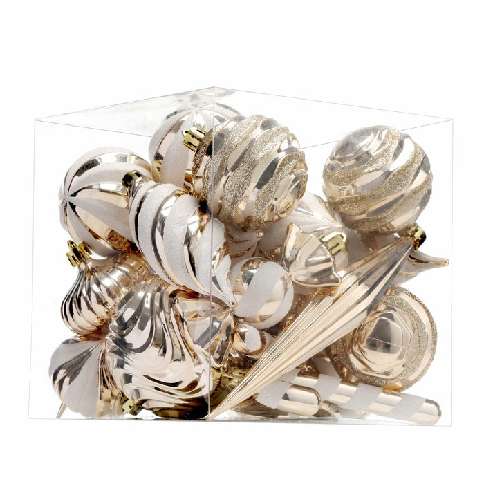 5th LILY Christmas Ball Ornaments Set Shatterproof 24 PCS Champagne Plastic by Deal US