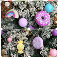 ROSELEAF Christmas Tree Ornaments Set 40 Pack Shatterproof Pink Purple Green by Deal US