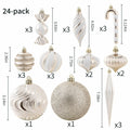 5th LILY Christmas Ball Ornaments Set Shatterproof 24 PCS Champagne Plastic by Deal US