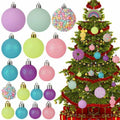 ROSELEAF Christmas Tree Ornaments Set 40 Pack Shatterproof Pink Purple Green by Deal US