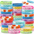 Sieral 120 Pcs Valentine Motivational Silicone Wristbands Joyous Color by Deal US