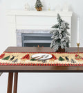 ToRhine Christmas Table Runner Linen Tree & Elk Pattern 72in Tree&elk by Deal US