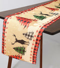 ToRhine Christmas Table Runner Linen Tree & Elk Pattern 72in Tree&elk by Deal US