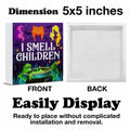 Hijie Halloween Wooden Sign I Smell Children Indoor Decor 5x5 Inches by Deal US