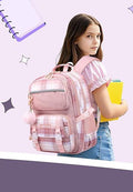 KEBEIXUAN Backpack Set 3PCS School Lunch Box Pencil Case Pink 11.81x7.87x17.32 by Deal US