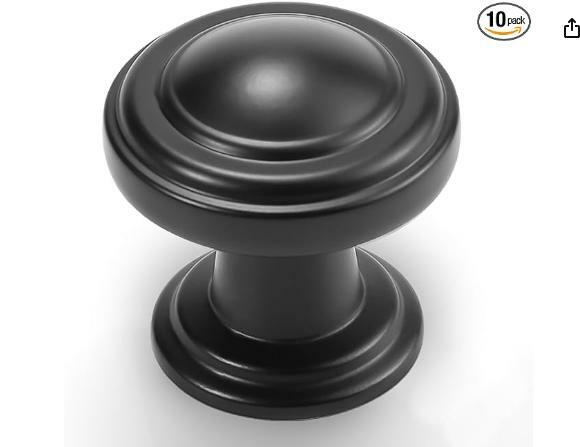 Franklin Brass Matte Black Cabinet Knobs 1-1/8" Round 10-Pack Simple Double Ring by Deal US