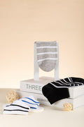 ANT21T Athletic Ankle Socks Low Cut Gray White Black Blue 4 Pairs by Deal US