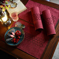 ARTABLE Rectangle Table Runner Fabric Burgundy 16x84 Inch Cottage Style by Deal US