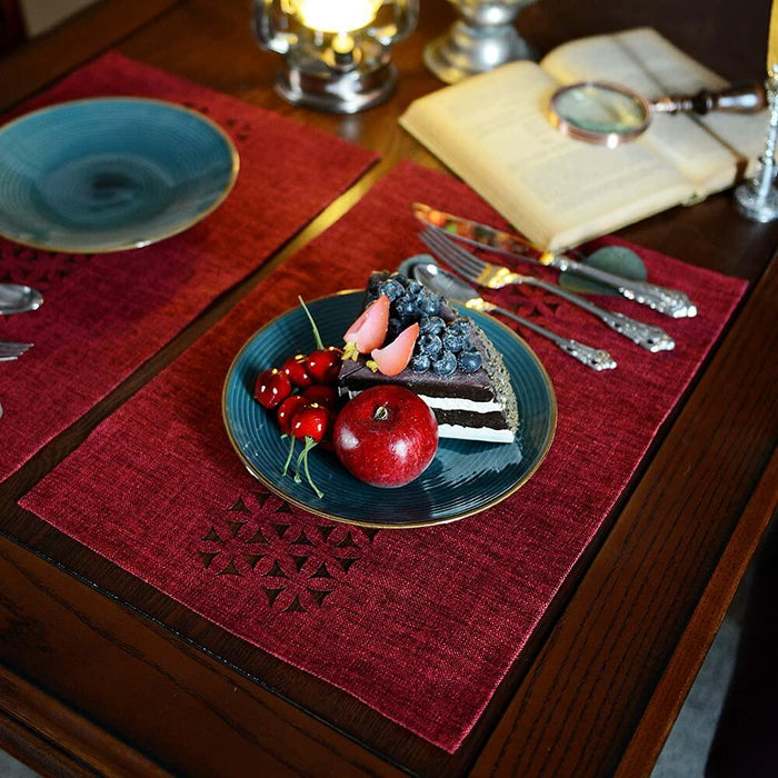 ARTABLE Rectangle Table Runner Fabric Burgundy 16x84 Inch Cottage Style by Deal US