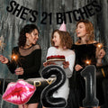 RASPATI 21st Birthday Decorations Black Pink Rose Gold Balloon Banner by Deal US