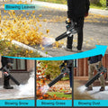 WHATOOK Cordless Leaf Blower 20V 4.0Ah Brushless Motor 2 Batteries Grey by Deal US