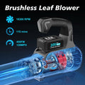 WHATOOK Cordless Leaf Blower 20V 4.0Ah Brushless Motor 2 Batteries Grey by Deal US