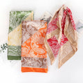 VJHX Paisley Satin Head Scarf Large Square 35in Khaki Pink by Deal US