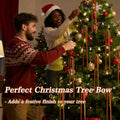 Tilirex 6 Pack Long Velvet Christmas Bows 23.5x15.5in Light Brown by Deal US