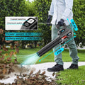 WHATOOK Cordless Leaf Blower 20V 4.0Ah Brushless Motor 2 Batteries Grey by Deal US