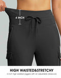 SANTINY Women Fleece Lined Cargo Joggers Waterproof Black Size L by Deal US