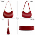 KUNZHAN Leather Shoulder Bag Women Hobo Tote Mini Clutch Purse Red by Deal US