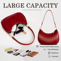 KUNZHAN Leather Shoulder Bag Women Hobo Tote Mini Clutch Purse Red by Deal US