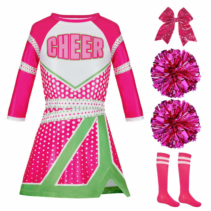 Spooktacular Creations Girls Cheerleader Costume Long Sleeve Size L by Deal US