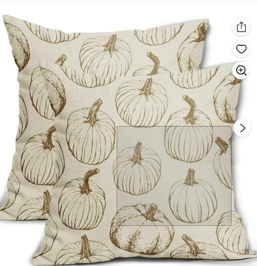 Yxuiyal Fall Pillow Covers Set of 2 18x18 Brown Pumpkin Linen by Deal US