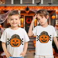YWAGK Boys Halloween Pumpkin T-Shirt Plaid Tee White Size 7-8 Years by Deal US