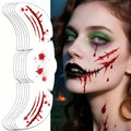 Halloween Scary Glitter Freckles 6 Pcs Scars Stitches Face Tattoo Sparkle by Deal US