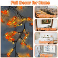 PAJH Fall Thanksgiving Garland 5.25ft 72 LED 8 Modes Orange Leaf Lights by Deal US