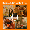 Skyists Crochet Black Cat Plush with Happy Fall Y'All Sign 3.74in Orange Black by Deal US