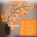 PAJH Fall Thanksgiving Garland 5.25ft 72 LED 8 Modes Orange Leaf Lights by Deal US