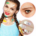 OIIKI 2 Sheets Face Eye Gems Stickers Rhinestone Body Nail Stickers White by Deal US