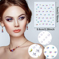 OIIKI 2 Sheets Face Eye Gems Stickers Rhinestone Body Nail Stickers White by Deal US