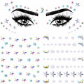 OIIKI 2 Sheets Face Eye Gems Stickers Rhinestone Body Nail Stickers White by Deal US
