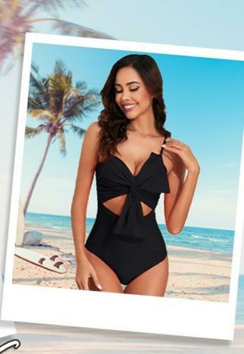 IFFEI Women One Piece Swimsuit Tummy Control High Waisted Black Size M by Deal US