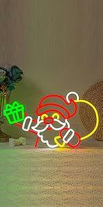 SUYUZUR Santa Claus Neon Sign Christmas LED Light Colorful Wall Decor by Deal US