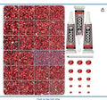 Worthofbest 11000Pcs Red 2-5mm Flatback Resin Rhinestones for Crafting by Deal US