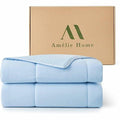 EASELAND King Tencel Cooling Comforter Lightweight Breathable Ice Blue Size King by Deal US