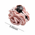 Pink Floral Hair Claw Rose Shark Clip Satin Hair Accessory for Women Girls by Deal US