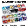 Worthofbest 11000Pcs Red 2-5mm Flatback Resin Rhinestones for Crafting by Deal US