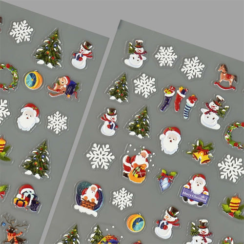 Namrec Christmas Nail Decals 5D Embossed Tree Santa Snowflake 2 Sheets by Deal US