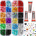 Worthofbest 11000Pcs Red 2-5mm Flatback Resin Rhinestones for Crafting by Deal US