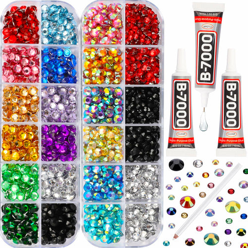 Worthofbest 11000Pcs Red 2-5mm Flatback Resin Rhinestones for Crafting by Deal US