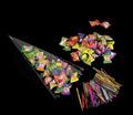 Muyindo Clear Cello Triangle Bags 6x12 Inch 100 Pieces with Color Twist Ties by Deal US