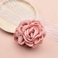 Pink Floral Hair Claw Rose Shark Clip Satin Hair Accessory for Women Girls by Deal US