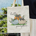 Dlzdn Fall Pumpkin Canvas Tote Bag Reusable Grocery Beach Bag Off-white One Size by Deal US