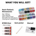 Worthofbest 11000Pcs Red 2-5mm Flatback Resin Rhinestones for Crafting by Deal US