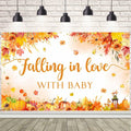 AIBIIN Baby Shower Pumpkin Backdrop Yellow 70.8x43.3 inch Fall Decor by Deal US