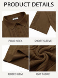 Runcati Mens Slim Fit Knit Polo Shirt Short Sleeve Cotton Coffee Size XX-Large by Deal US